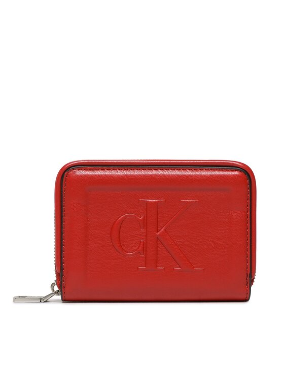 Portofel Mic de Damă Calvin Klein Jeans Sculpted Med Zip Around Pipping K60K610353 Roșu