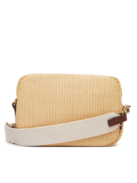 Tommy Hilfiger Tommy Hilfiger Ročna torba Popette Camera Bag Raffia AW0AW18525 Bež