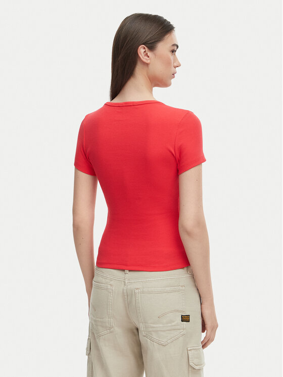 Tommy Jeans Tommy Jeans Majica DW0DW17881 Rdeča Slim Fit