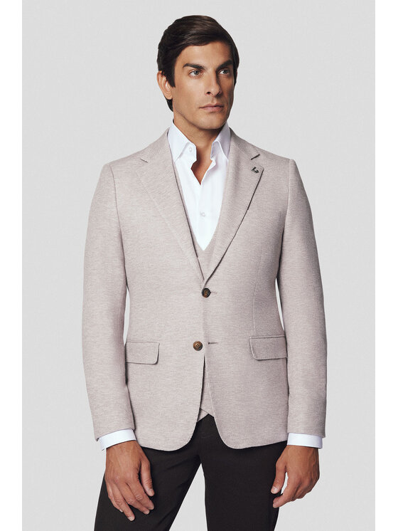 Lancerto Lancerto Marynarka Valdena MA131224000010 Beżowy Slim Fit