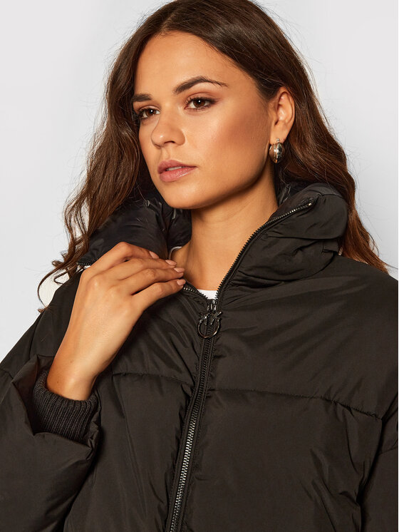 PINKO PINKO Žieminė striukė Fiore Al 20-21 BLK01 1G1543 Y6BP Juoda Oversize