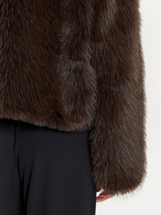 Haveone Haveone Pelzmantel KLA-M016 Braun Loose Fit