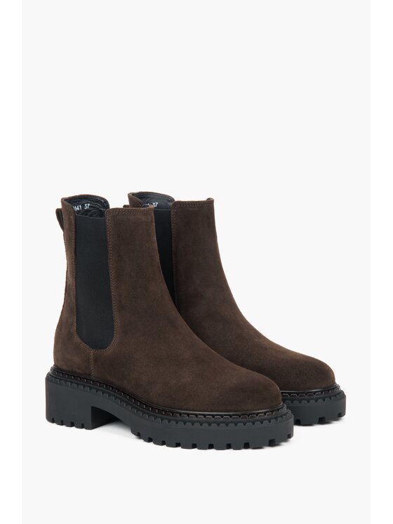 Estro Estro Μποτάκια με λάστιχο ER00118128 Καφέ