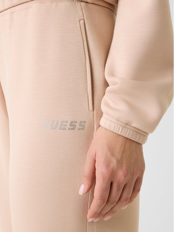 Guess Guess Hlače iz tkanine 169841 Bež Slim Fit