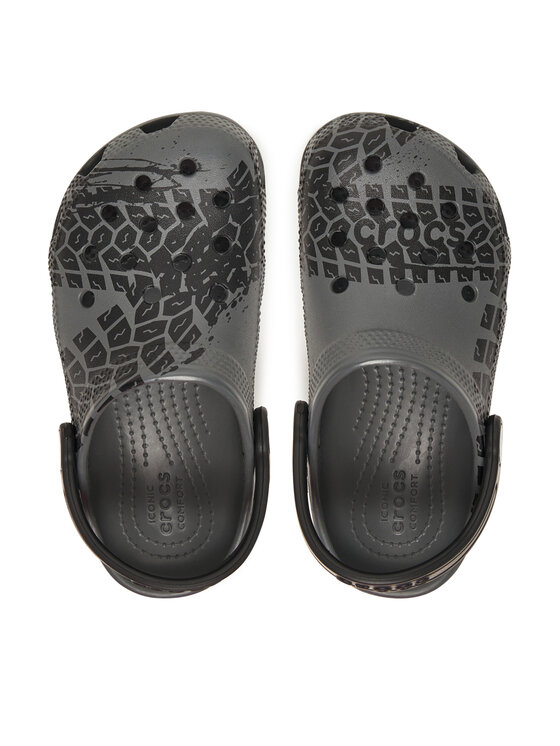 Crocs Crocs Чехли Kids Tire Print Classic Clog 211261 Сив