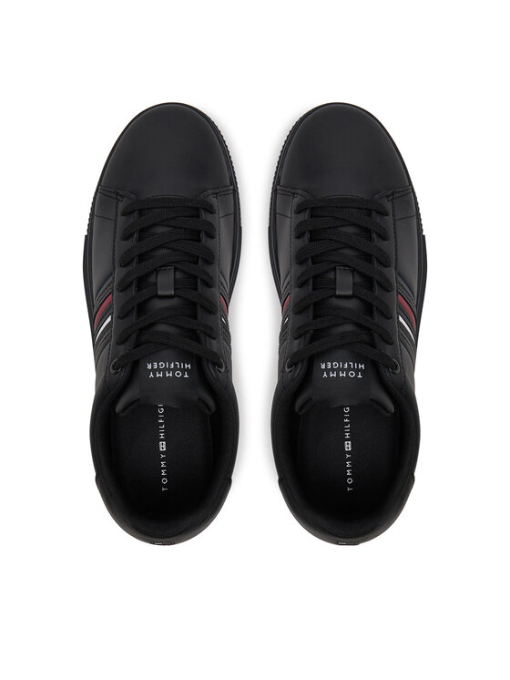 Tommy Hilfiger Tommy Hilfiger Tenisice Modern Cupsole Stripes Lth FM0FM05406 Crna