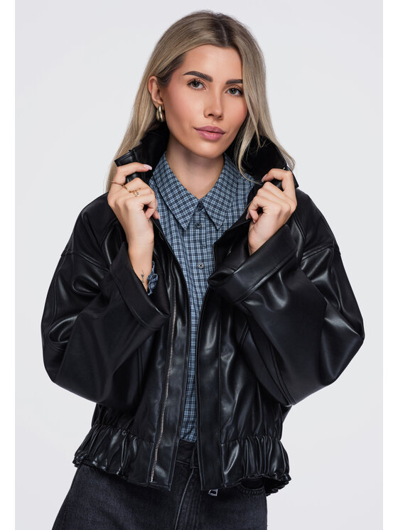Ombre Ombre Kurtka przejściowa OW-JT-E0007 Czarny Oversize