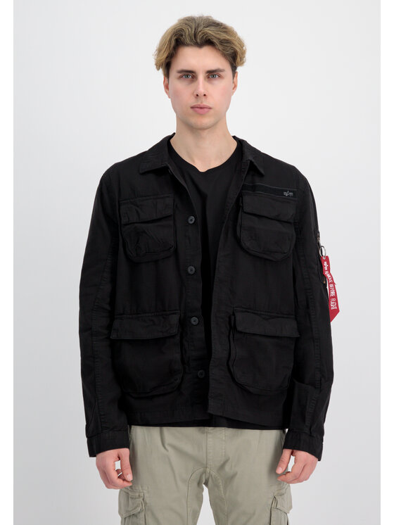Alpha Industries Alpha Industries Koszula Ripstop Cargo Overshirt Czarny Regular Fit