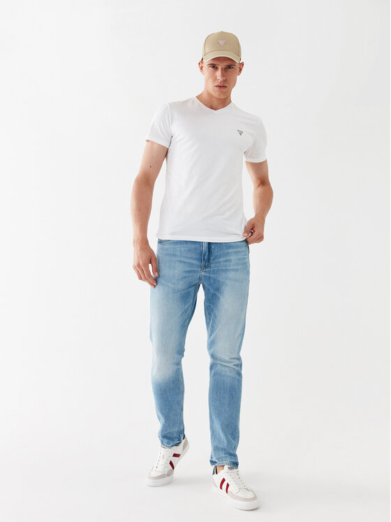 Guess Guess T-Shirt U97M01 K6YW1 Bílá Slim Fit