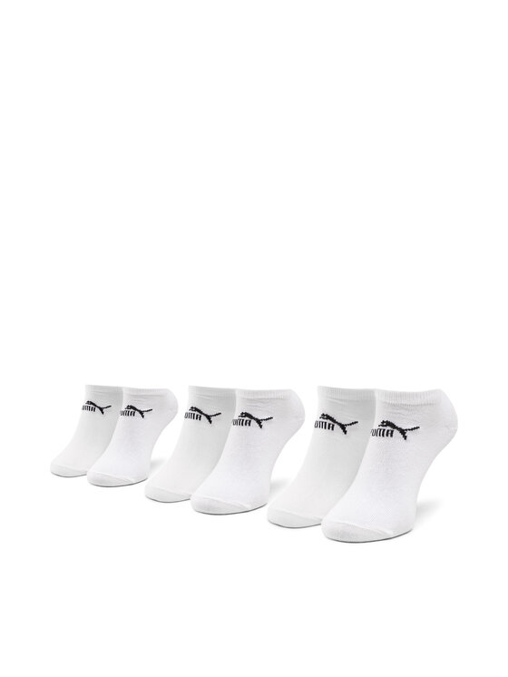 Set de 3 perechi de șosete joase unisex Puma 907932 r. 39/42 Alb