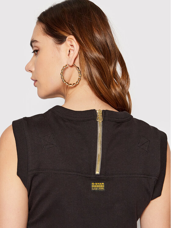 G-Star Raw G-Star Raw Úpletové šaty Elasticated Waist D21292-B771-6484 Černá Regular Fit
