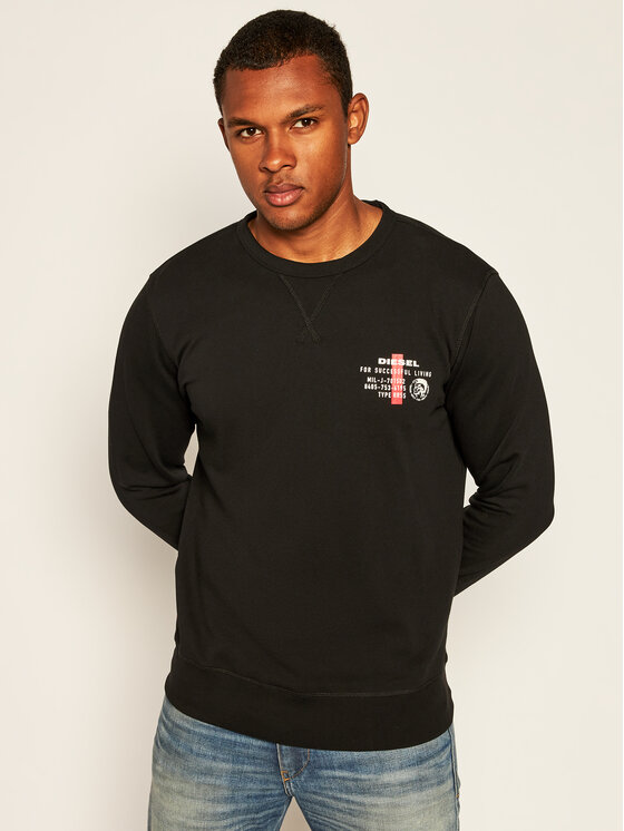 Diesel Bluza Umlt Willy 00CS7C 0AAZR Czarny Regular Fit Modivo.pl