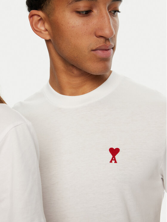 AMI Paris AMI Paris T-Shirt BFUTS001.724 Biały Regular Fit