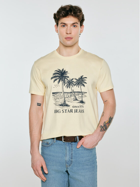 BIG STAR BIG STAR T-Shirt OMER Żółty Basic Fit