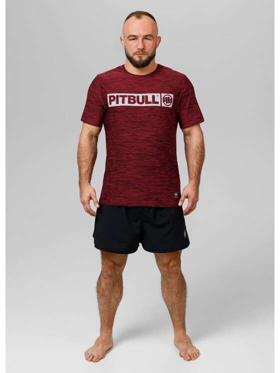 PITBULL PITBULL Koszulka techniczna Casual Sport Hilltop Bordowy Regular Fit