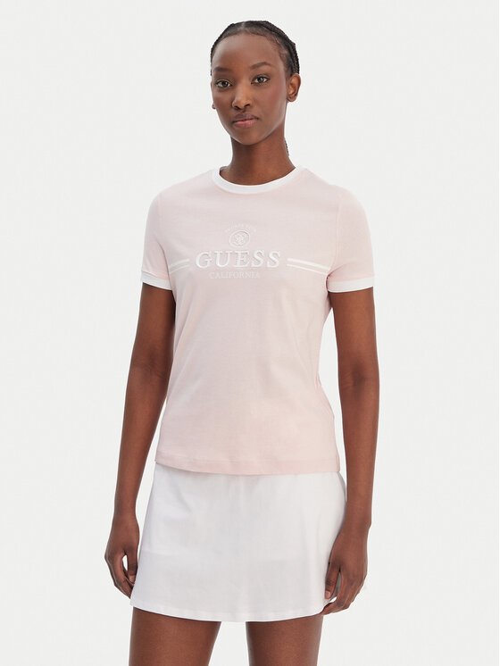 Guess Guess T-Shirt V6GI08 K2975 Růžová Regular Fit