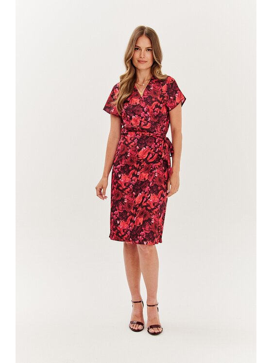 NAOKO NAOKO Sukienka codzienna Rosso Incanto Czerwony Regular Fit