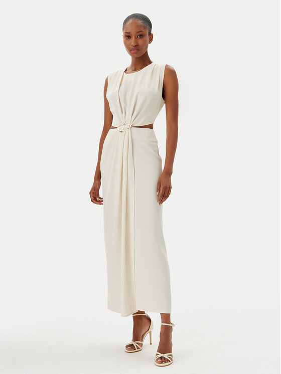 Haveone Haveone Rochie de seară AFS-N029 Écru Regular Fit