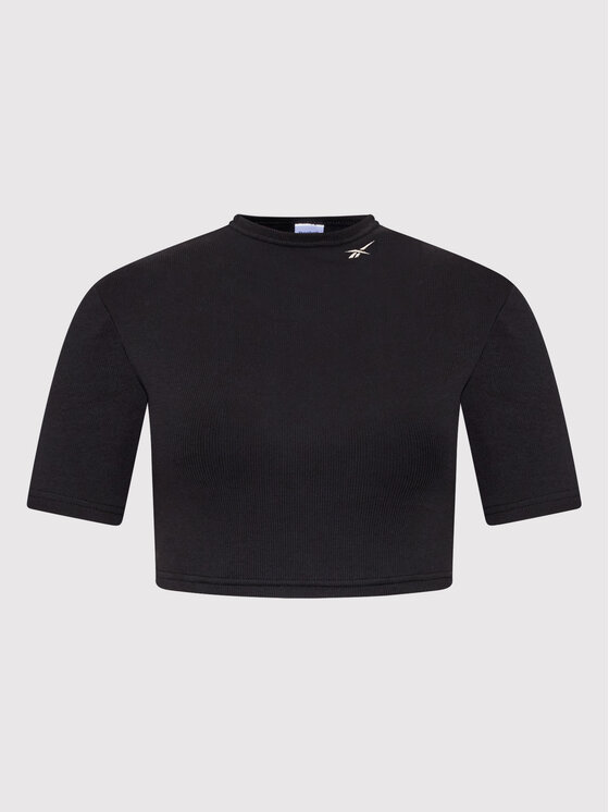 Reebok Reebok Μπλουζάκι HG1165 Μαύρο Slim Fit