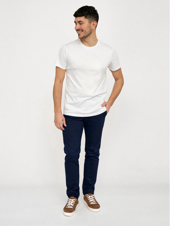 VILLARO VILLARO T-Shirt TSH047VIM Biały Regular Fit