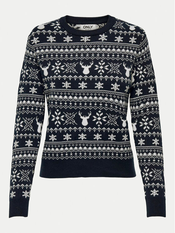 ONLY ONLY Džemper Xmas Winter 15327601 Tamnoplava Regular Fit