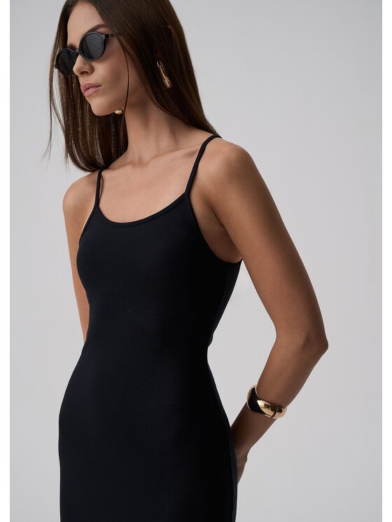 Le Collet Le Collet Sukienka dzianinowa KINN Czarny Extra Slim Fit