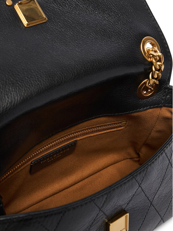 Tory Burch Tory Burch Borsetta Charlie Quilted Small Shoulder Bag 185829 Nero