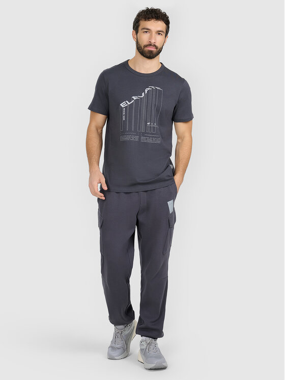 4F 4F T-Shirt BRIGHT TRACK Szary ciemny Regular Fit