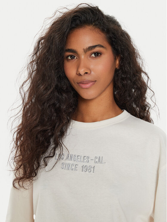 Guess Guess T-krekls W4YI18 JA914 Écru Regular Fit