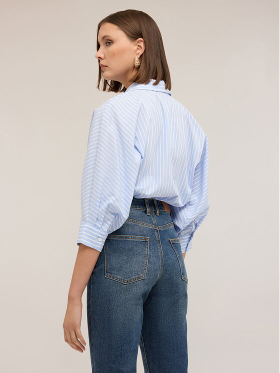 Motivi Motivi Camicia 5011W000510N0S1 Turchese Over Fit