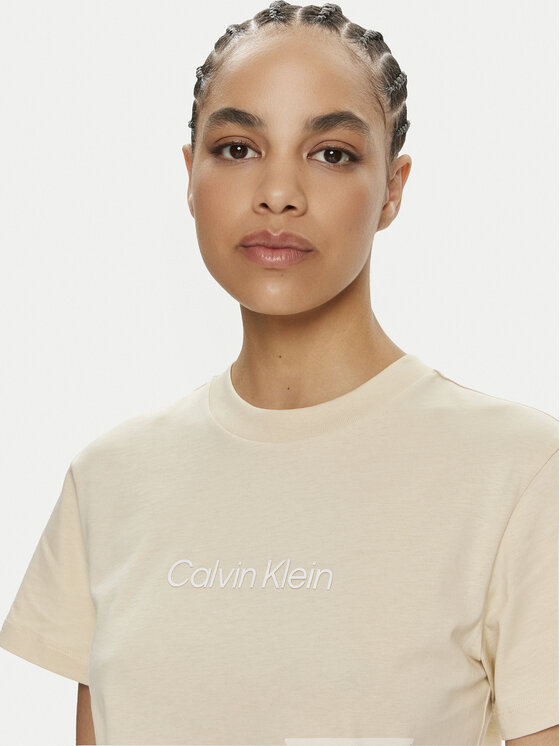 Calvin Klein Calvin Klein T-krekls Hero Logo K20K205448 Bēšs Regular Fit