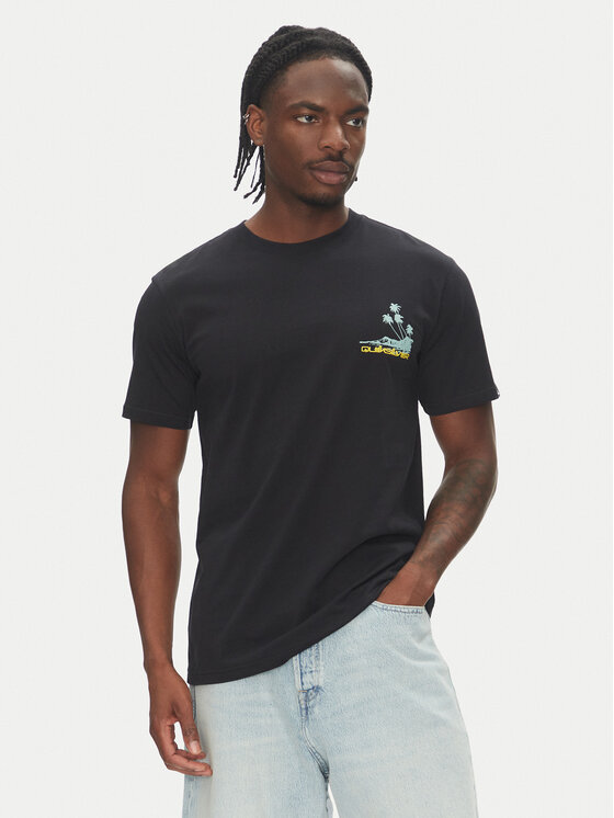 Quiksilver Quiksilver T-Shirt Palm Lines Ss EQYZT08057 Černá Regular Fit