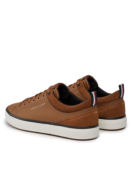 Tommy Hilfiger Tommy Hilfiger Snīkeri Th Hi Vulc Cleat Low Lth Mix FM0FM04884 Brūns