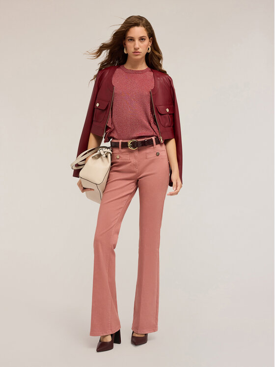 Motivi Motivi Pantaloni di tessuto P725Q004225N006 Rosa Flare Fit