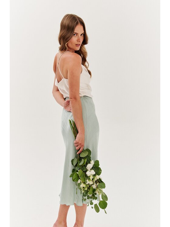 NAOKO NAOKO Midi sukně Misty Morning Zelená Regular Fit