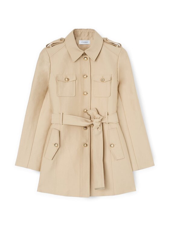 Motivi Motivi Cappotto invernale 0071Q000585N002 Crema Slim Fit