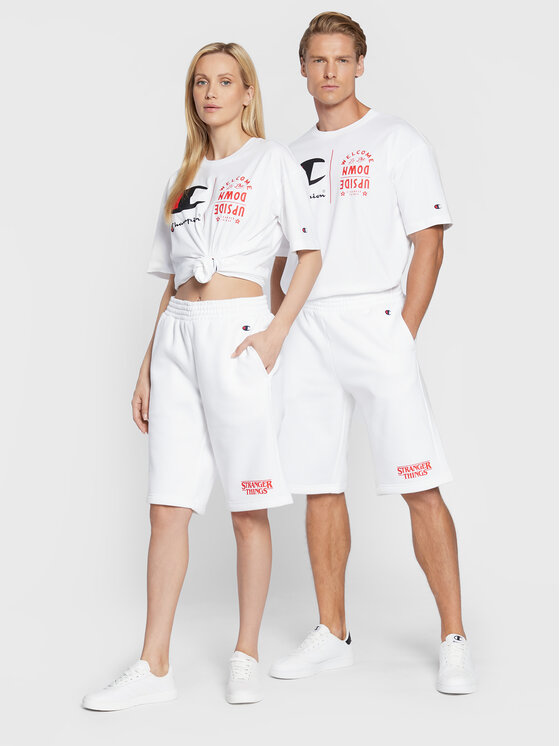 Champion Champion Sportske kratke hlače Unisex STRANGER THINGS 217782 Bijela Regular Fit