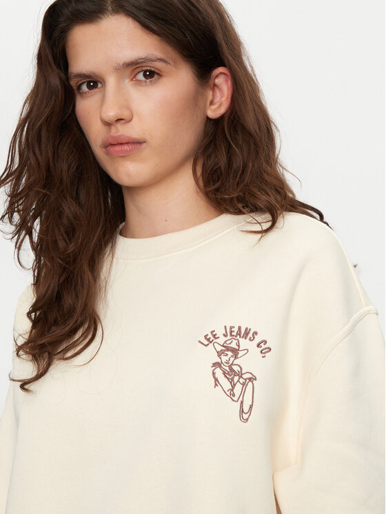 Lee Lee Pulóver 112355170 Fehér Relaxed Fit