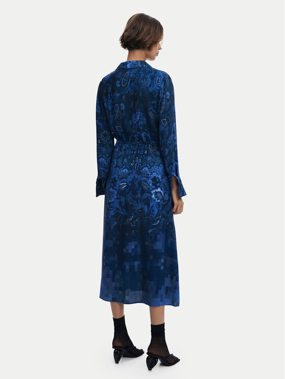 Desigual Desigual Marškinių tipo suknelė Licuado 25WWVW23 Mėlyna Regular Fit