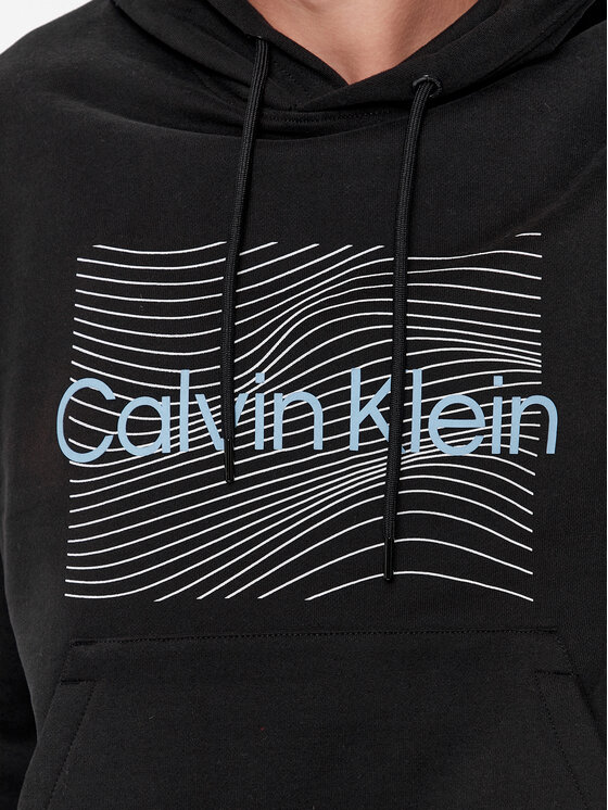 Calvin Klein Суитшърт Wave Lines Hero K10k112774 Черен Regular Fit