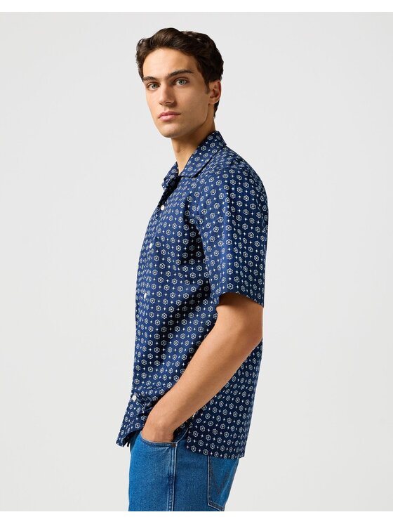 Wrangler Wrangler Koszula SS RESORT SHIRT 112362763 Granatowy Regular Fit