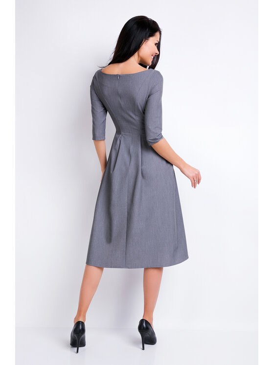 Awama Awama Každodenní šaty A159 Šedá Basic Fit