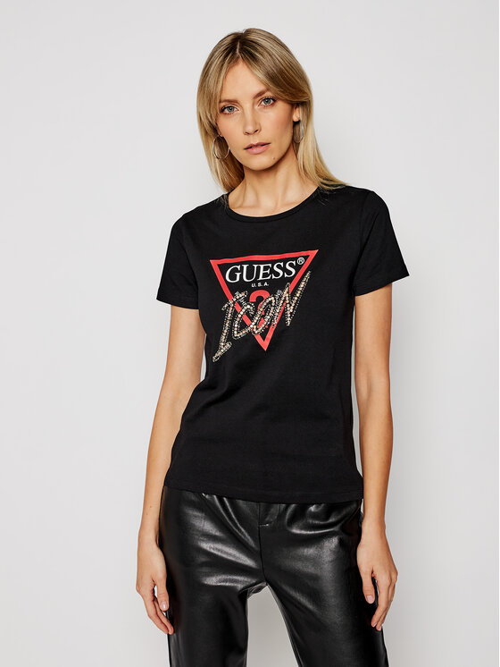 Guess Guess Тишърт Icon W1RI25 I3Z00 Черен Regular Fit
