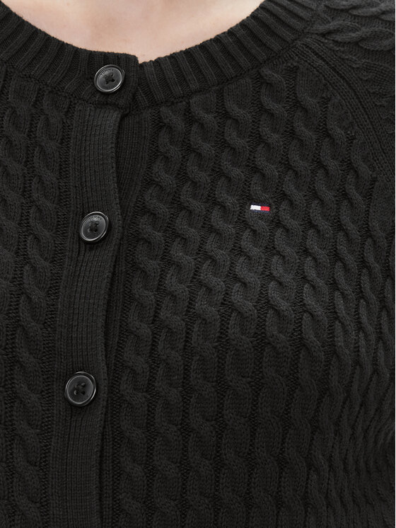 Tommy Hilfiger Tommy Hilfiger Kardigán Co Mini WW0WW40265 Fekete Regular Fit