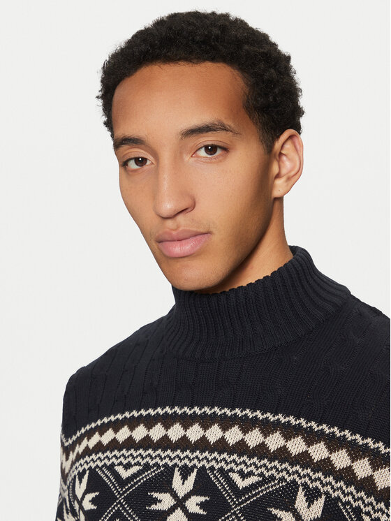 Selected Homme Selected Homme Rollkragenpullover Flake 16081554 Dunkelblau Regular Fit