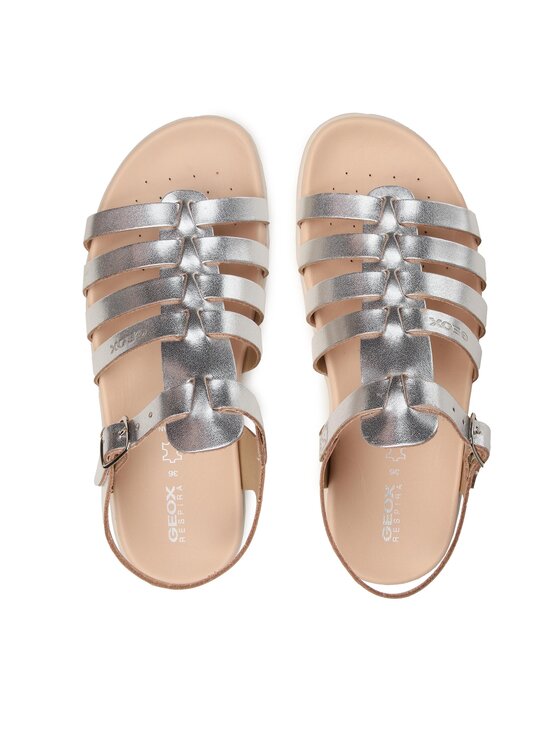 Geox Geox Sandály J Sandal Soleima Gir J35GSB000CFC1007 D Stříbrná