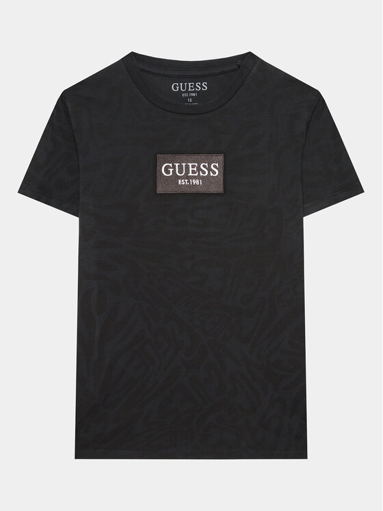 Guess T-krekls L3YI16 K8HM3 Melns Regular Fit