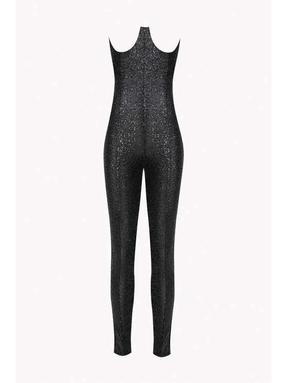 Epuzer Epuzer Pantaloni di tessuto Corset sequin Nero Slim Leg