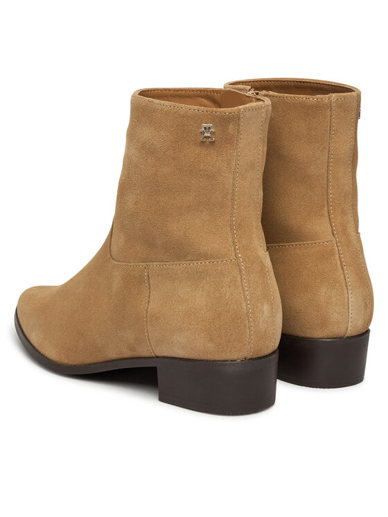 Tommy Hilfiger Tommy Hilfiger Botki Suede Ankle Boot W Zip FW0FW09922 Beżowy