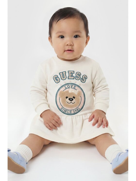 Guess Kids Guess Kids Sukienka codzienna 183605 Beżowy Classic Fit